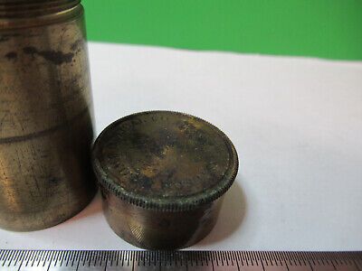 ANTIQUE BAUSCH LOMB BRASS CAN OBJECTIVE MICROSCOPE PART AS PICTURED &Z1-A-25