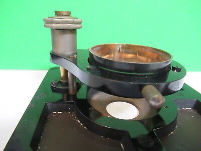 ANTIQUE STAGE TABLE ERNST LEITZ GERMANY MICROSCOPE PART AS PICTURED &Q9-A-39