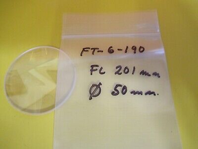 OPTICAL LENS FL 201mm DIAMETER 50mm CX LENS OPTICS AS PICTURED &FT-6-190