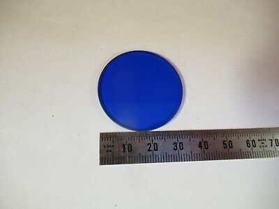 OPTICAL GLASS BLUE FILTER POLISHED MICROSCOPE PART OPTICS AS PICTURED #12-A-47