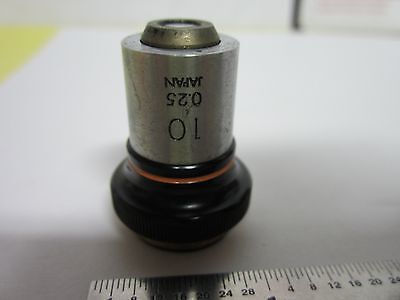 MICROSCOPE OPTICAL PART OBJECTIVE OLYMPUS JAPAN 10X OPTICS BIN#E2-07