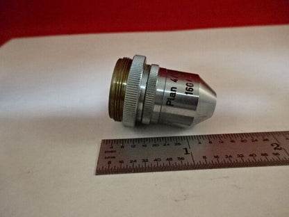 MICROSCOPE PART OBJECTIVE REICHERT AUSTRIA 4X OPTICS AS IS #37-A-10