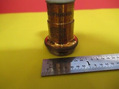 ANTIQUE SPENCER BUFFALO BRASS OBJECTIVE 10X MICROSCOPE PART AS PIC &FT-6-156