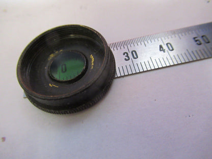 RARE GREEN FILTER OCULAR EYEPIECE LENS  MICROSCOPE PART AS PICTURED &S9-A-76