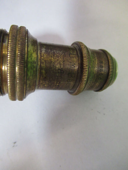 ANTIQUE BRASS ERNST LEITZ OBJECTIVE MICROSCOPE PART AS PICTURED &H9-A-41