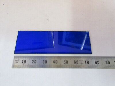 ANTIQUE BLUE GLASS SLIDE FILTER OPTICS MICROSCOPE PART AS PICTURED &F6-B-116