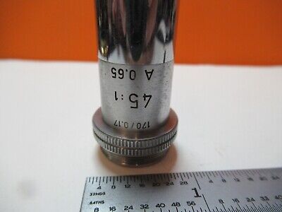 ANTIQUE OBJECTIVE LEITZ 45X 6L /170 OPTICS MICROSCOPE PART AS PICTURED &16-B-76