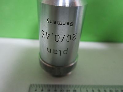 MICROSCOPE PART ROLYN GERMANY OBJECTIVE 20X PLAN OPTICS AS IS BIN#T5-11