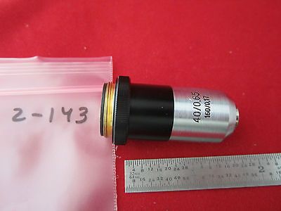 MICROSCOPE OBJECTIVE OPTICS 40X ZEISS JENA GERMANY #2-143