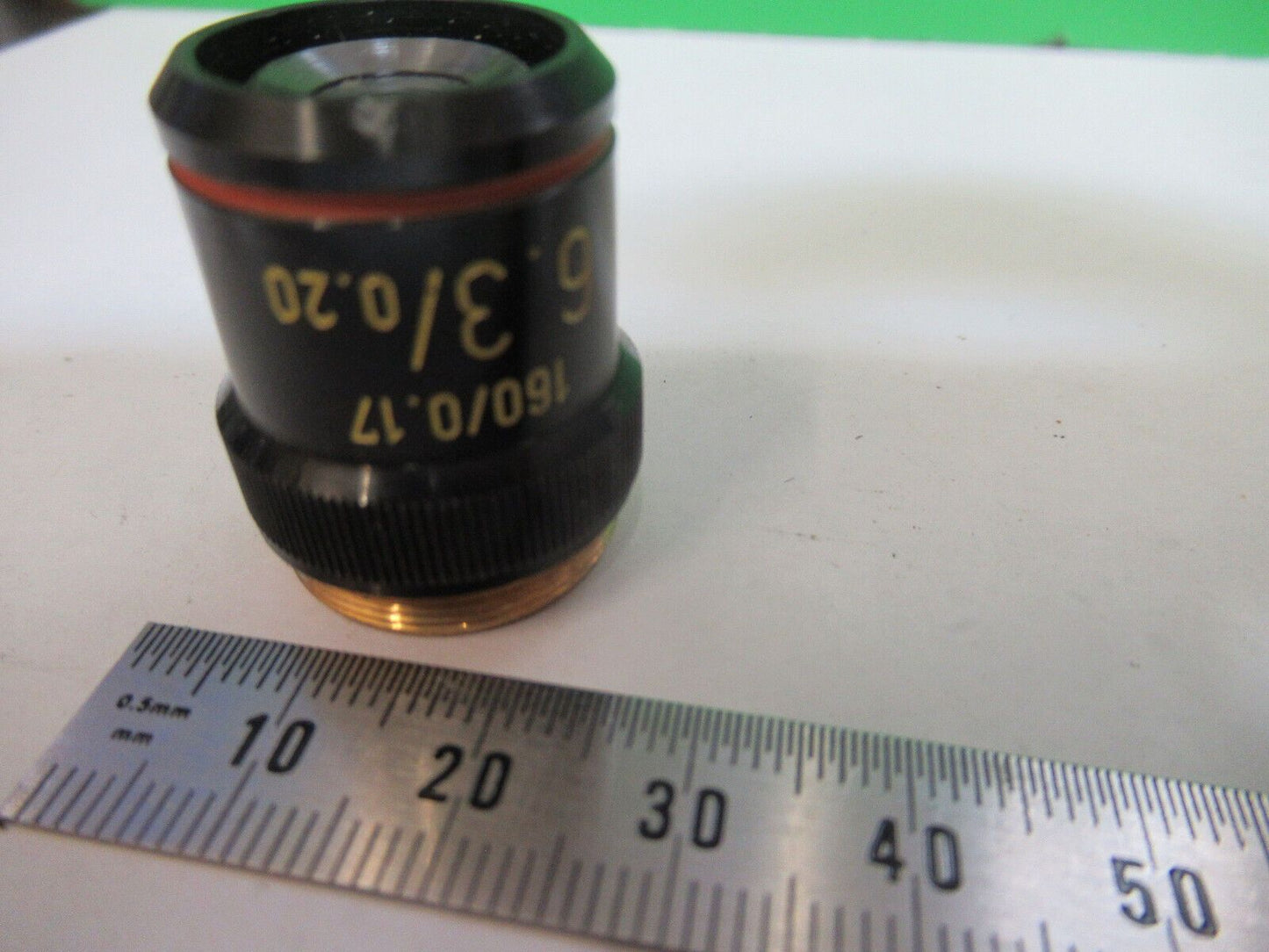 MELLES GRIOT  6.3x /160 OBJECTIVE OPTICS MICROSCOPE PART AS PICTURED &R1-A-33