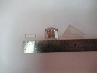 LOT 3 EA MINI PRISMS OPTICAL GLASS MIL SPEC LASER OPTICS AS PICTURED &W8-A-35