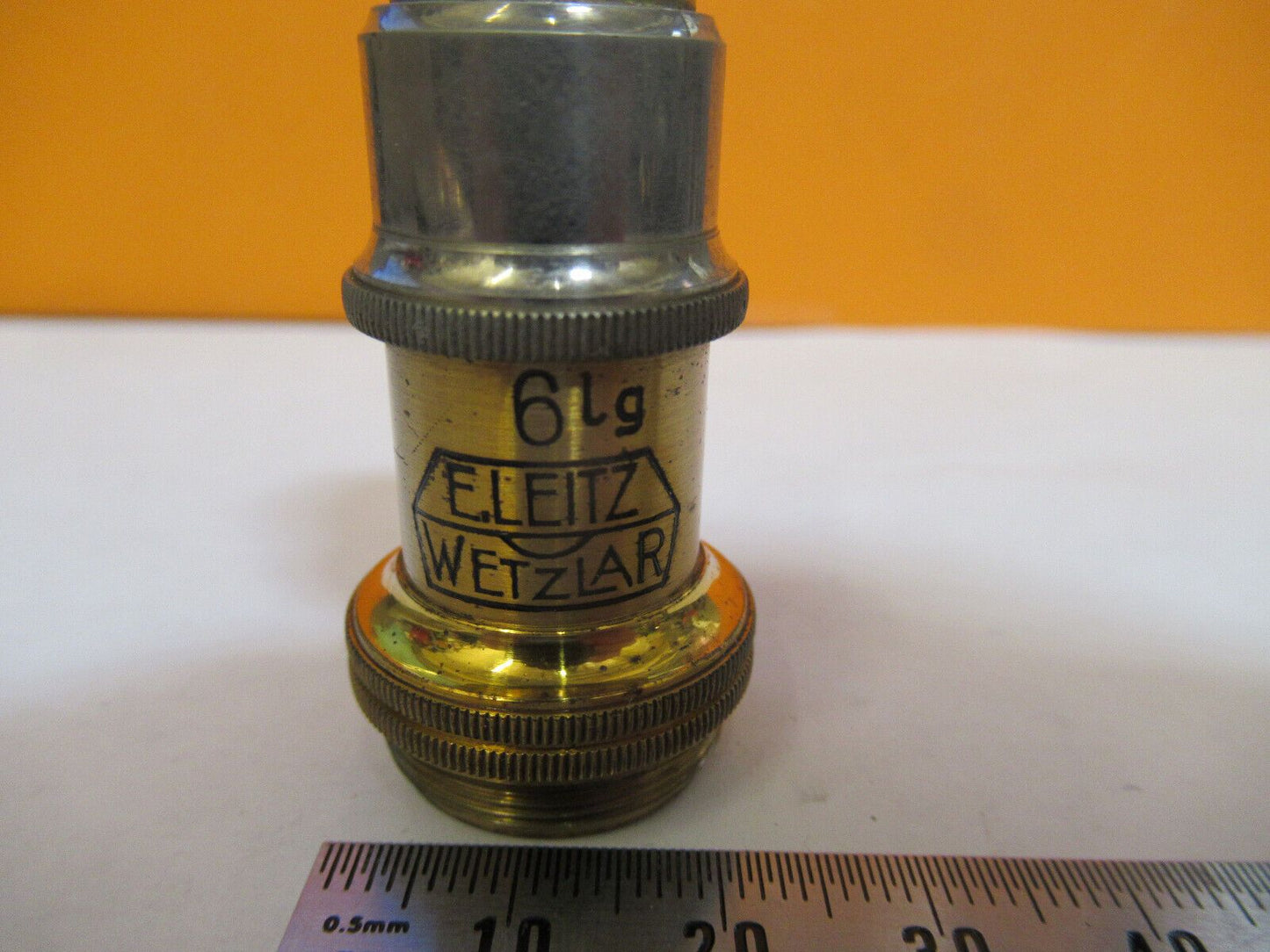 ANTIQUE ERNST LEITZ WETZLAR BRASS OBJECTIVE MICROSCOPE PART AS PICTURED 4b-ft-45