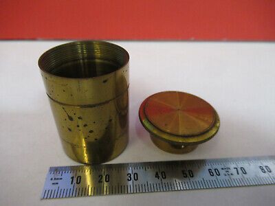 RARE  ANTIQUE BRASS EMPTY OBJECTIVE CANISTER MICROSCOPE LONDON AS PIC &87-FT-49