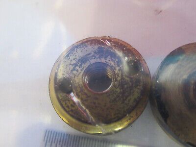 ANTIQUE BRASS BAUSCH LOMB SPANNER NUT PAIR MICROSCOPE PART AS PICTURED &F6-B-117