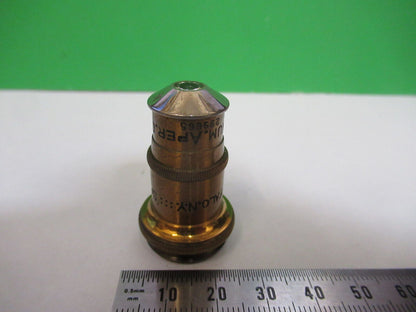 SPENCER OBJECTIVE 44X ANTIQUE BRASS MICROSCOPE PART AS PICTURED &R7-B-13x