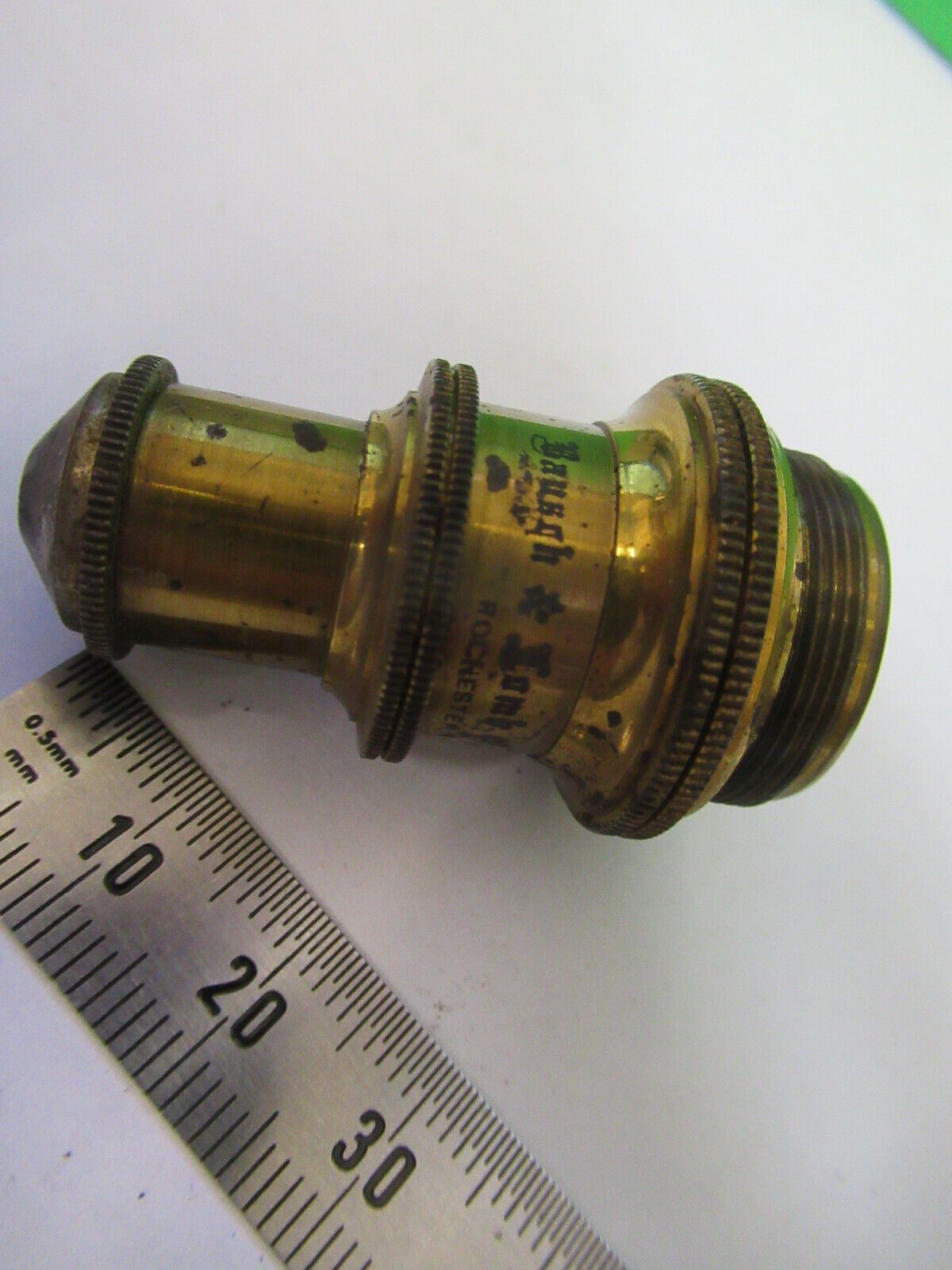 ANTIQUE BRASS 1/6 BAUSCH LOMB OBJECTIVE MICROSCOPE PART AS PICTURED #W5-B-28