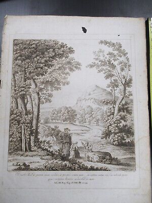 ANTIQUE ETCHING ITALIA ROME CIRCA 1810 GASPARD DUGHET PIETRO PARBONI AS PICTURED