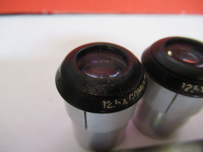 PAIR BAUSCH LOMB 12.5X OCULAR EYEPIECE MICROSCOPE PART AS PICTURED &S9-A-73