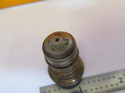 ANTIQUE BRASS ERNST LEITZ 1/12 OBJECTIVE MICROSCOPE PART AS PICTURED &7B-B-21