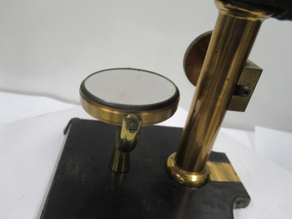 ANTIQUE BRASS QUEEN PHILADELPHIA MICROSCOPE as shown OPTICS #LOBBY