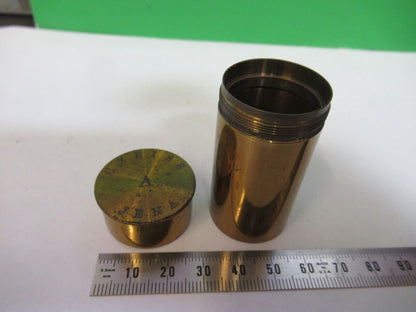 ANTIQUE BRASS ZEISS CANISTER OBJECTIVE "A"  MICROSCOPE PART AS PICTURED &P2-B-95