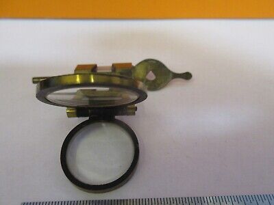 ANTIQUE BRASS LENS + PRISM ASSEMBLY RARE MICROSCOPE PART AS PICTURED &7B-B-31