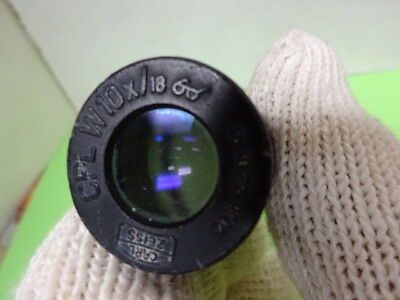 CARL ZEISS W10X/18 GERMANY EYEPIECE MICROSCOPE CPL OPTICS AS PICTURED &5-A-16