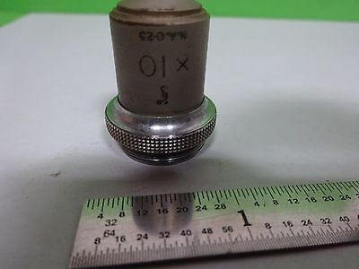 MICROSCOPE PART OBJECTIVE VINTAGE BAKER LONDON 2/3" 10X OPTICS AS IS BIN#H7-A-18