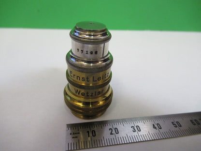 ANTIQUE BRASS ERNST LEITZ POL OBJECTIVE MICROSCOPE PART AS PICTURED #R6-A-70