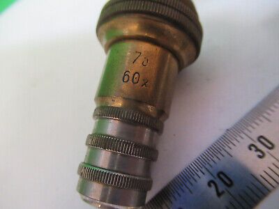 ANTIQUE BRASS REICHERT AUSTRIA OBJECTIVE MICROSCOPE PART AS PICTURED &Q9-A-20