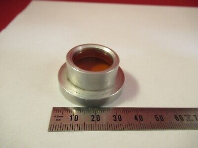 AMBER MOUTED FILTER LENS UNKNOWN MICROSCOPE PART OPTICS AS PICTURED &12-A-63