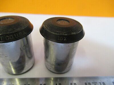 PAIR 10X BAUSCH LOMB EYEPIECE OCULAR MICROSCOPE PART AS PICTURED &P2-A-128