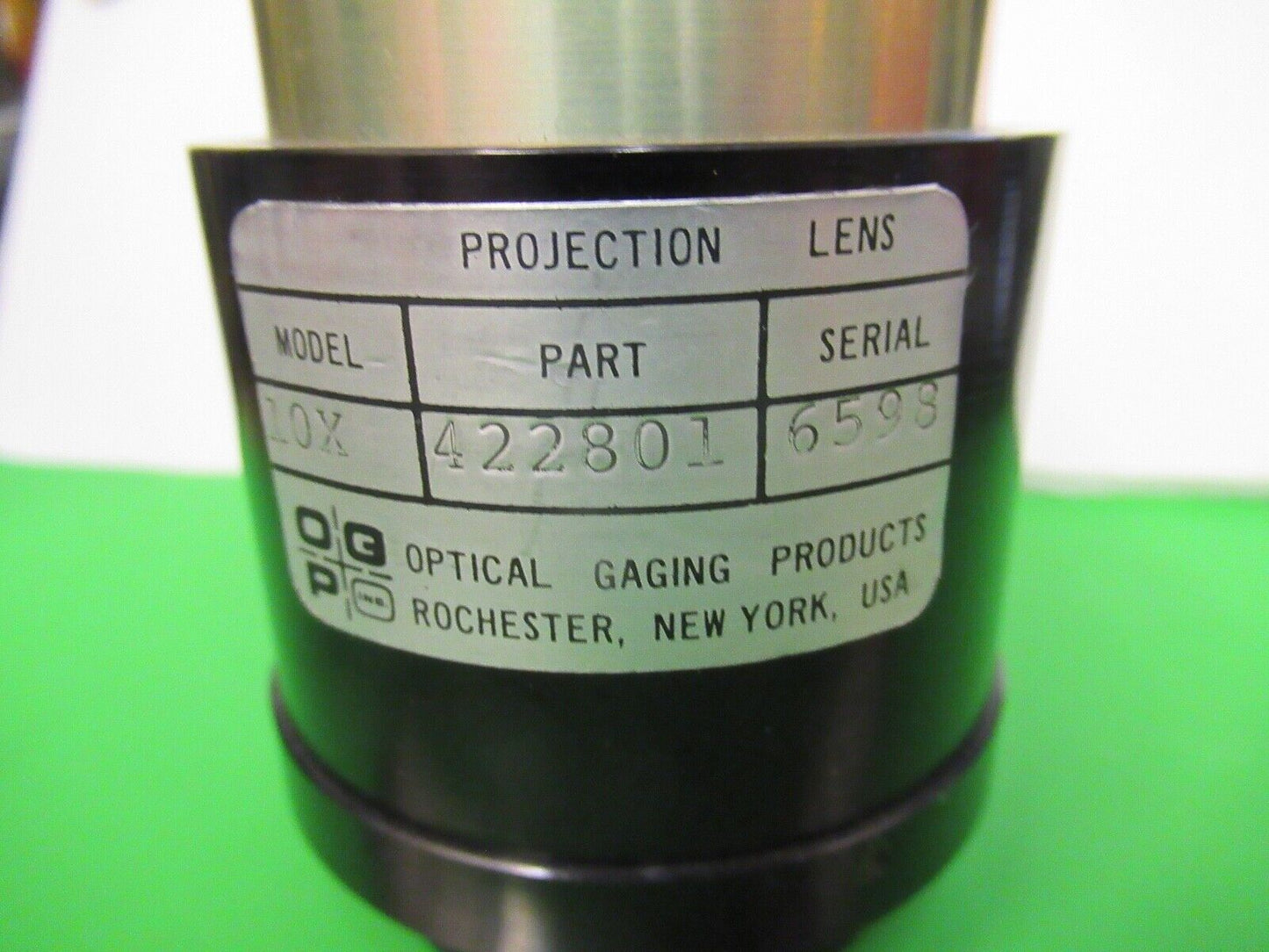 OPTICAL GAGING PRODUCTS PROJECTION LENS MICROSCOPE PART AS PICTURED &15-A-59