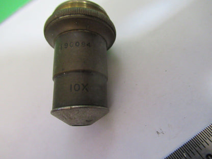 RUSTY ANTIQUE BRASS SPENCER OBJECTIVE 10X MICROSCOPE PART AS PICTURED &H9-A-46