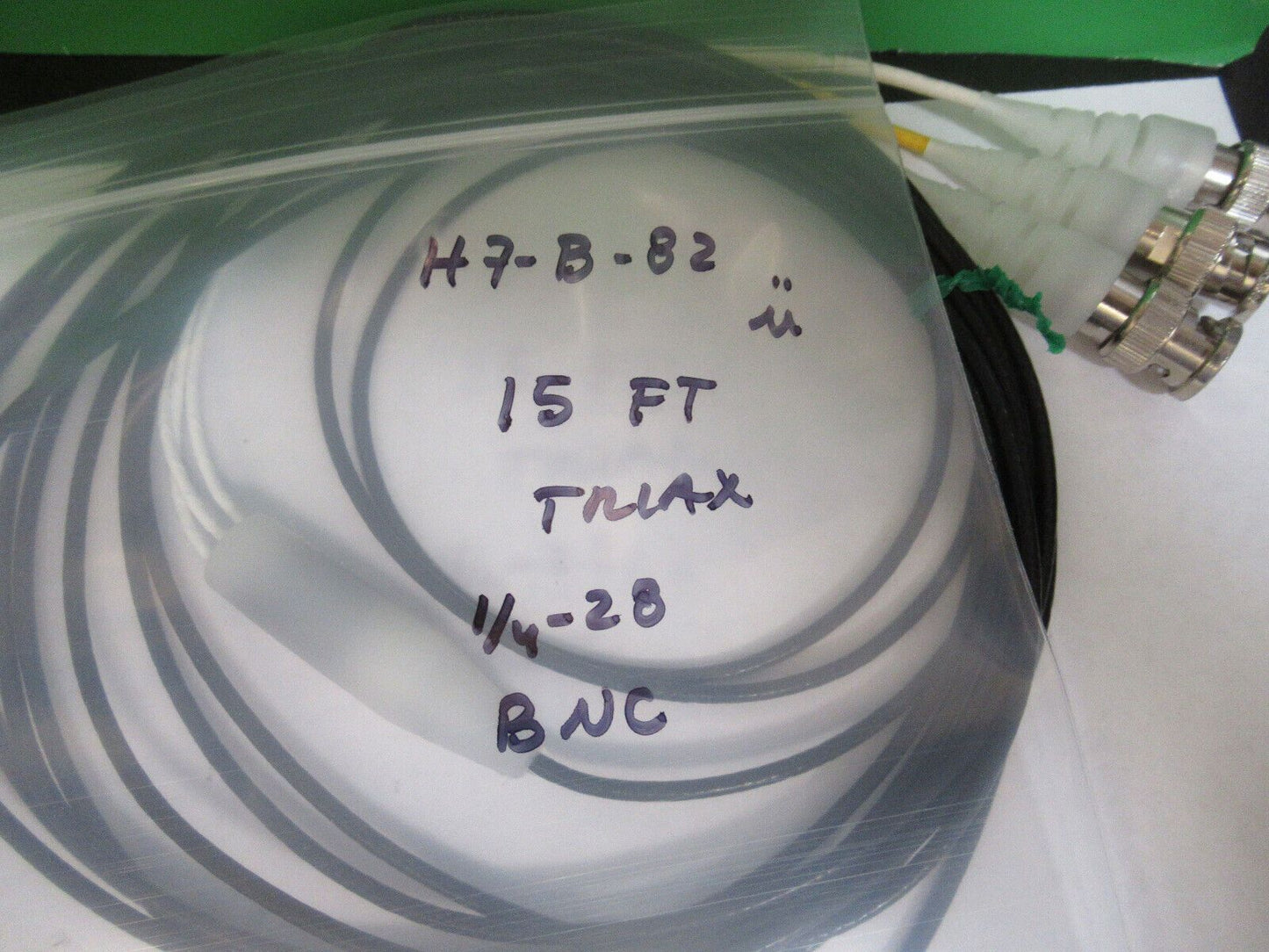 15 FEET TRIAXIAL CABLE  1/4-28 TO BNC for PIEZO ACCELEROMETER PICTURED H7-B-82