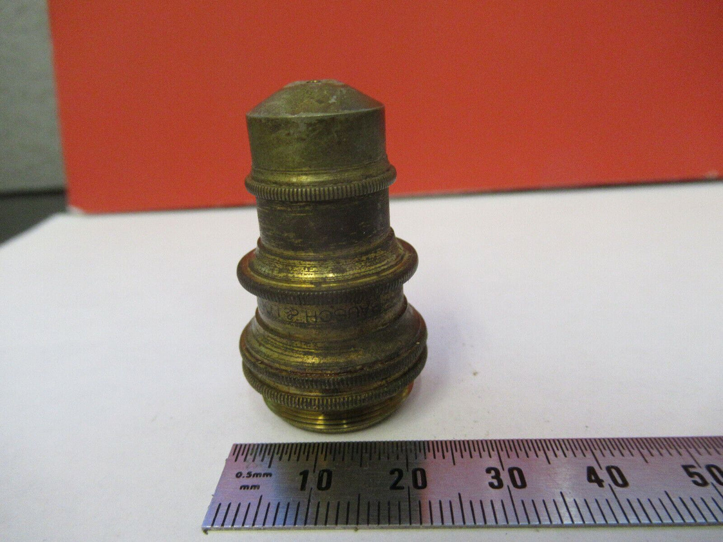 ANTIQUE BRASS BAUSCH LOMB OBJECTIVE  LENS MICROSCOPE PART AS PICTURED &Q4-A-30