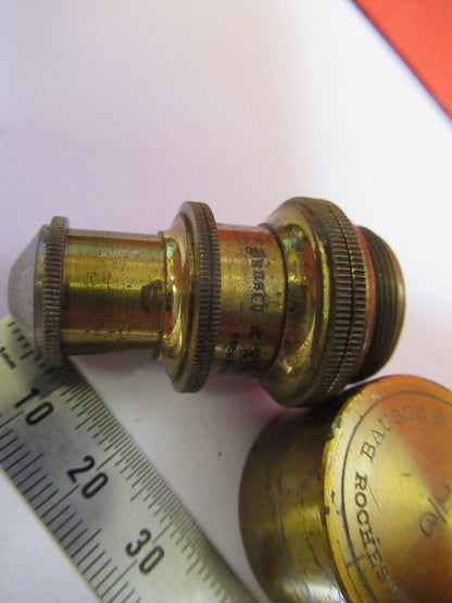 ANTIQUE  BRASS BAUSCH LOMB OBJECTIVE 1/6 MICROSCOPE PART AS PICTURED G4-A-112