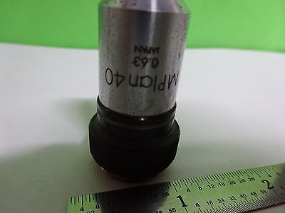 FOR PARTS MICROSCOPE OBJECTIVE OLYMPUS JAPAN MPLAN 40X OPTICS AS IS BIN#W8-66