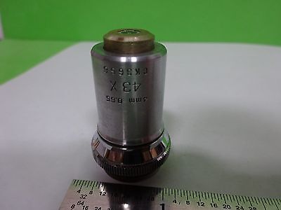 MICROSCOPE PART OBJECTIVE BAUSCH LOMB 43X OPTICS AS IS #Y3-10