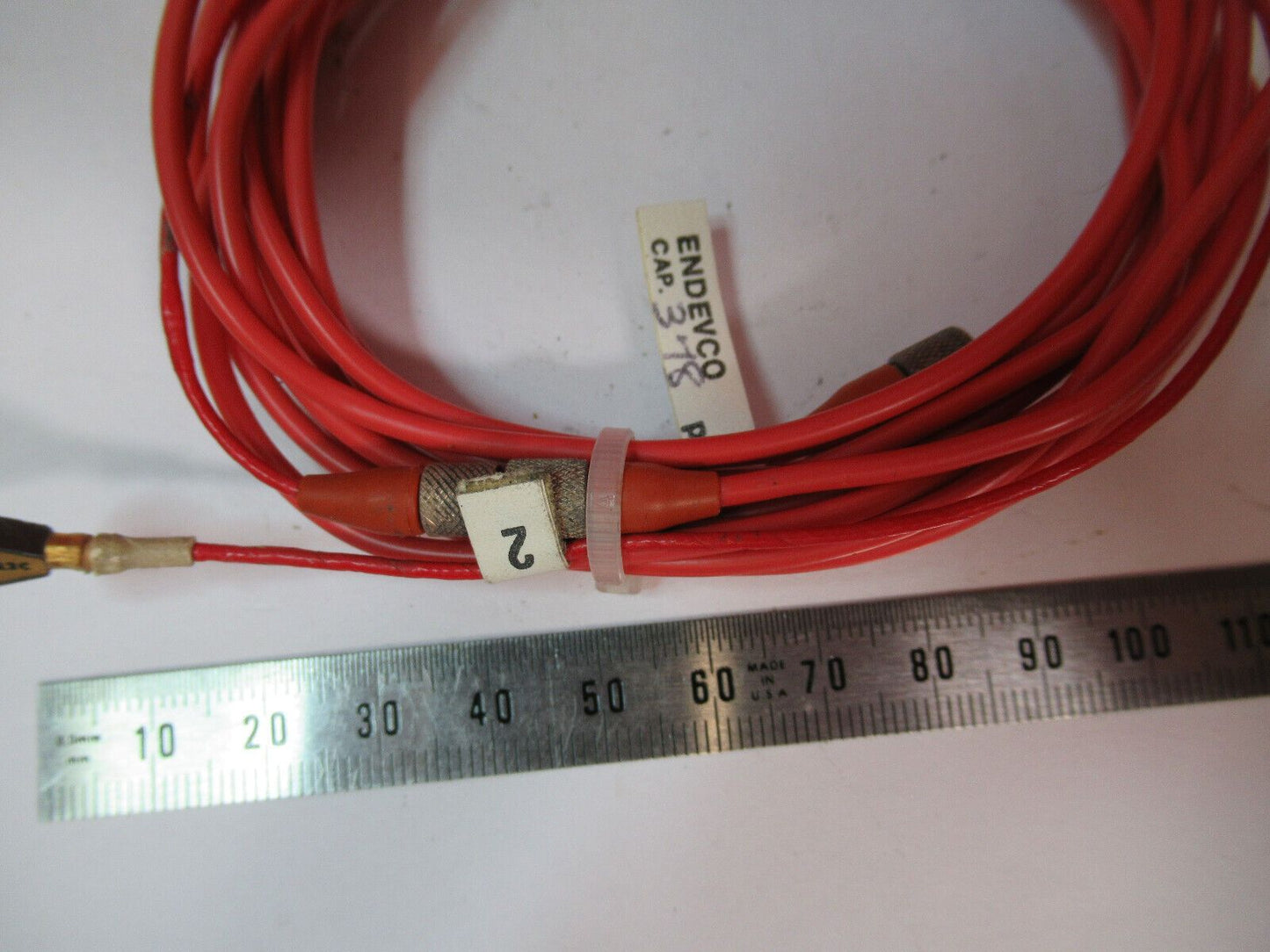 PCB PIEZOTRONICS ENDEVCO MODEL 2222C + CABLE ACCELEROMETER AS PICTURED s9-ft-84