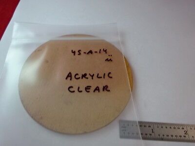 ACRYLIC PLATE CLEAR PLASTIC STAGE MICROSCOPE PART AS IS #45-A-14A