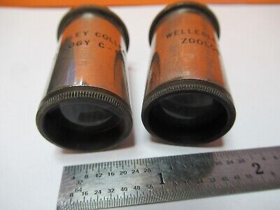 LOT ANTIQUE "3" BAUSCH LOMB EYEPIECES OPTIC MICROSCOPE PART AS PICTURED &G1-A-55