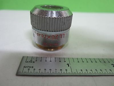 FOR PARTS MICROSCOPE OBJECTIVE LEITZ LL20X [cracked lens] AS IS OPTICS S9-32