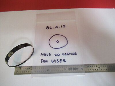 OPTICAL MIL SPEC COATED LENS hole in middle uncoated OPTICS AS PICTURED &B6-A-15