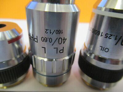 lot 3 ea assorted 4x 40x 100x /160 OBJECTIVE MICROSCOPE PART AS PICTURED R7-A-62