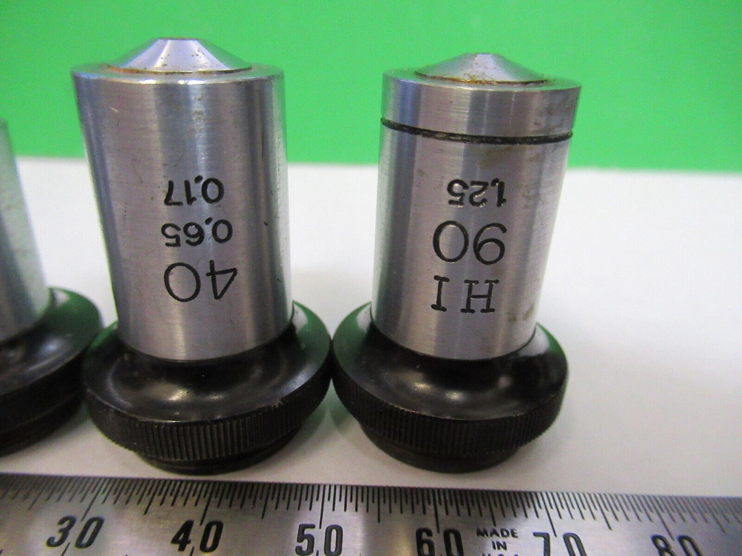 LOT 3 ea OBJECTIVES TIYODA JAPAN SET MICROSCOPE PART AS PICTURED &S2-C-84