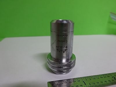 MICROSCOPE PART OBJECTIVE LEITZ GERMANY PL FL 10X OPTICS AS IS BIN#V3-B-08