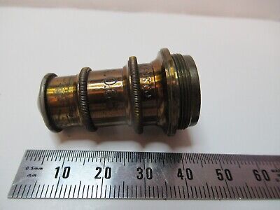 ANTIQUE BRASS OBJECTIVE SPENCER 4mm OPTICS MICROSCOPE PART AS PICTURED &83-B-33