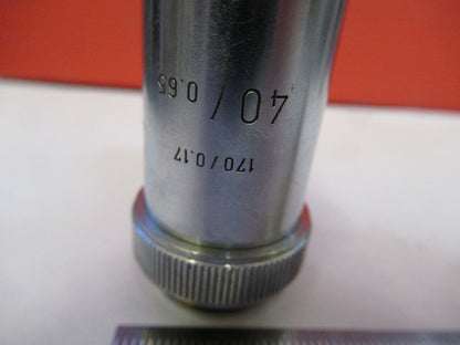 LEITZ WETZLAR OBJECTIVE 40X /170 LENS MICROSCOPE PART AS PICTURED &8Z-A-09