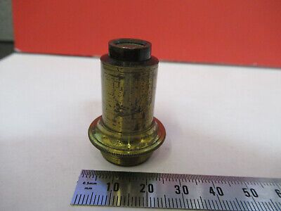 ANTIQUE BRASS LENS OPTICS OBJECTIVE MICROSCOPE PART LONDON AS PICTURED &87-FT-40